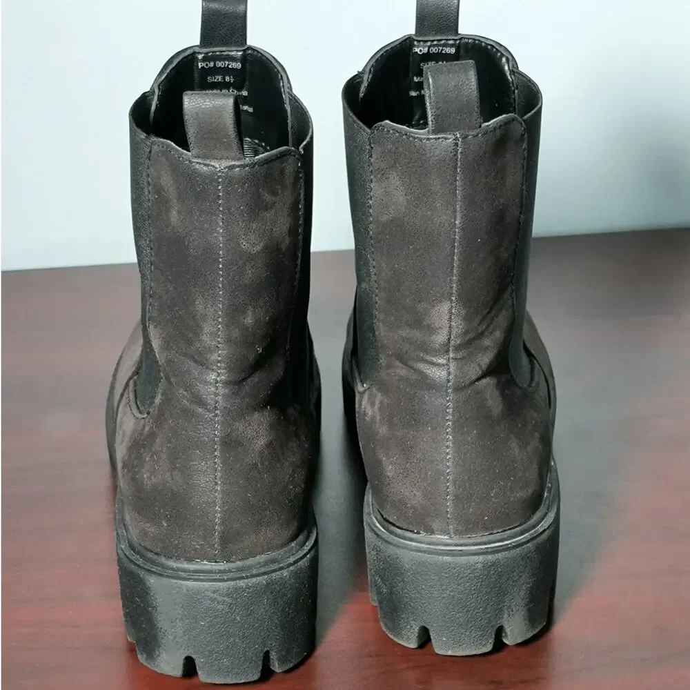 Journey Collection Ivette Boots Wmn's 8.5 Black Block heel Comfort Foam Pull on